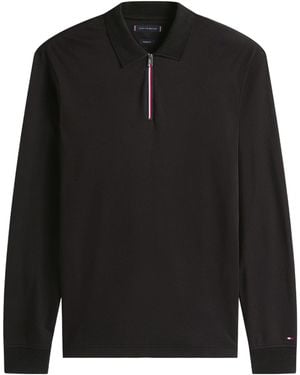 Tommy Hilfiger Long Sleeve Polo Shirt - Black