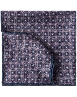 Brunello Cucinelli Logo Patch Graphic Printed Pocket Square - Blue