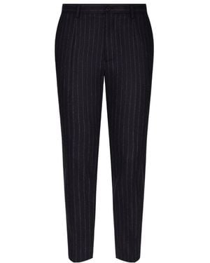 Dolce & Gabbana Tailored Pinstripe Flannel Trousers - Blue