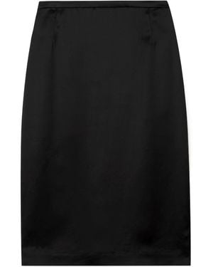 Saint Laurent Mid-Rise Pencil Skirt - Black