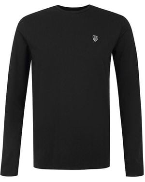 EA7 Round-Neck Long-Sleeved T-Shirt - Black