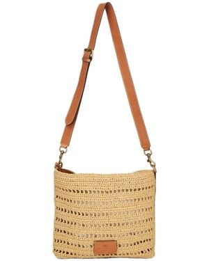 Etro Perforated Logo Patch Woven Shoulder Bag - Metallic