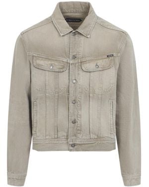 Tom Ford Buttoned Denim Jacket - Grey