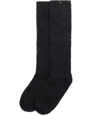 Valentino Logo Plaque Socks - Black