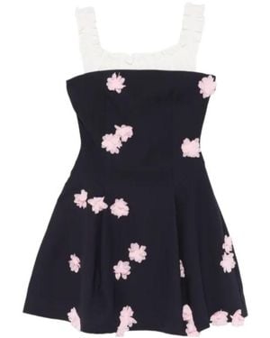 Stine Goya Ruffled Floral Mini Dress - Blue