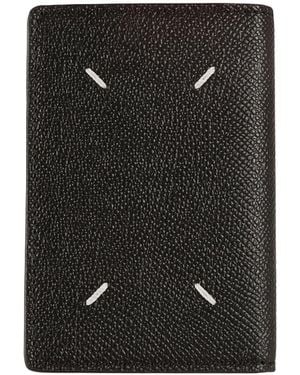 Maison Margiela Logo Printed Bi-Fold Wallet - Black