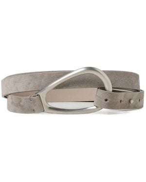 Brunello Cucinelli Wraparound Buckle-Detailed Belt - White