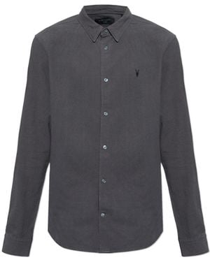 AllSaints Tailored Button-Up Shirt - Grey