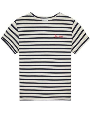 Maison Labiche Striped Embroidered T-Shirt - Multicolor