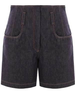 Brunello Cucinelli High-Waisted Denim Shorts - Blue