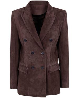 Seventy Long-Sleeve Leather Jacket - Brown