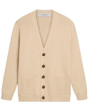 Golden Goose Logo Lettering Buttoned Cardigan - Natural