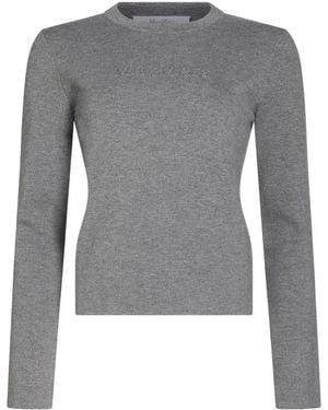 Max Mara Solid Color Sweaters - Gray