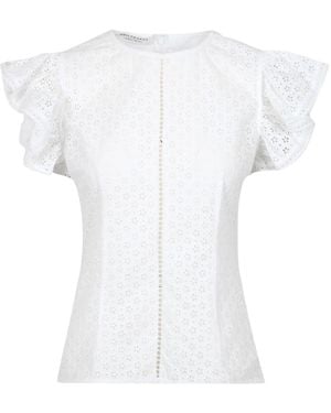 Philosophy Di Lorenzo Serafini Broderie-Anglaise Cropped Blouse - White