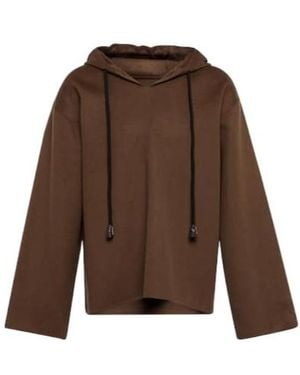 Nanushka Moshe Wool And Silk Hoodie - Brown