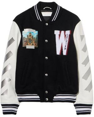 Off-White c/o Virgil Abloh Wo Soundsystem Varsity Jacket - Black