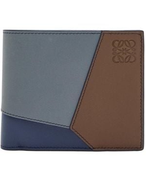 Loewe Puzzle Edge Paneled Leather Wallet - Blue