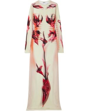 Jean Paul Gaultier Striped Long Dress - Red