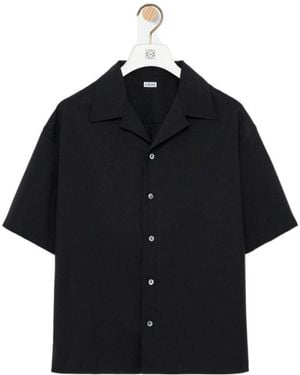 Loewe Short-Sleeve Wool Shirt - Blue