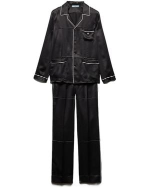 Prada Vintage-Look Satin Pajamas - Black