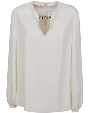 Valentino Chain-Link Detail Blouse - White