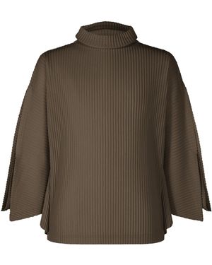 Homme Plissé Issey Miyake Kinetic Sculpture Turtleneck - Brown