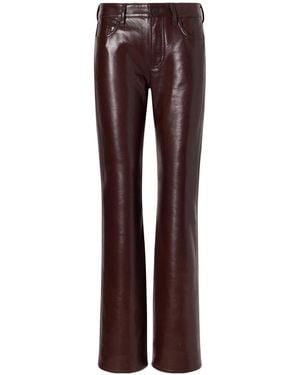Citizens of Humanity Leather-Blend Straight-Leg Trousers - Brown