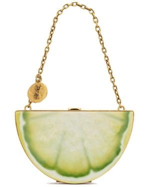 Saint Laurent Evening Mini Lemon Clutch Bag - Metallic