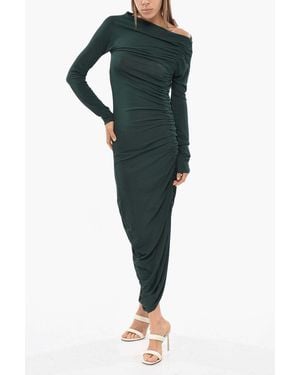 Ferragamo Fitted And Draped Dress - Green