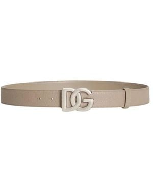 Dolce & Gabbana Dg Logo Buckle Belt - White