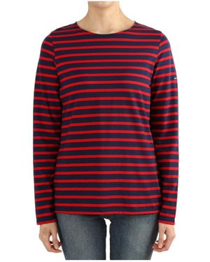 Saint James Striped Graphic T-Shirt - Red