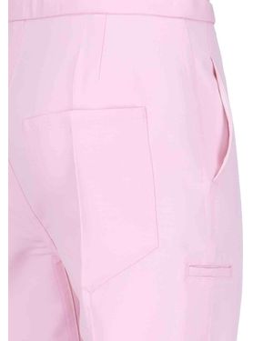 Setchu Button-Hem Tailored Trousers - Pink