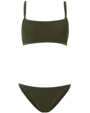 Hunza G Iris Two-Piece Crinkle Bikini Set - Green