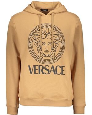 Versace Medusa-Head Drawstring Hoodie - Natural