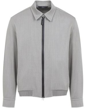Brioni Long-Sleeved Zip-Up Jacket - Gray