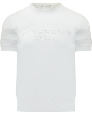 Givenchy Logo Short Sleeve Knitted Top - White