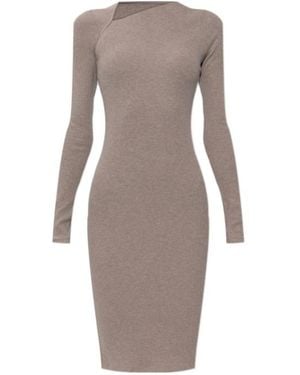 MM6 by Maison Margiela Fitted Knitted Dress - Grey