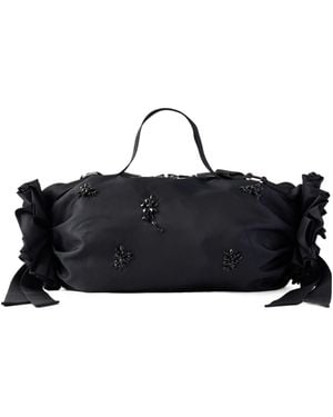 Simone Rocha Crystal-Embellished Satin Shoulder Bag - Black