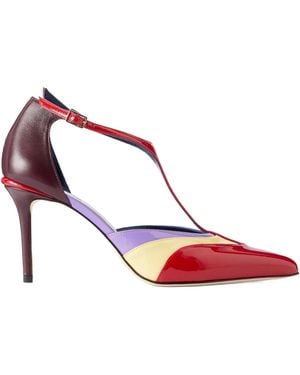 Rabanne Color-Block Patent-Leather Court Shoes - Pink