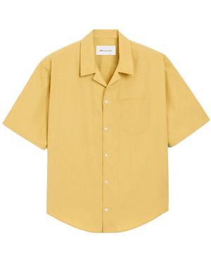 Ami Paris Short-Sleeved Curved Hem Shirt - Yellow