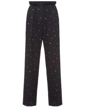 Miu Miu Stretch Grain De Poudre Pant in Black | Lyst