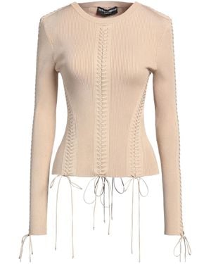 Dolce & Gabbana Solid Crew Neck Knit Long Sleeve - Natural
