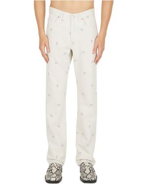 Martine Rose Relaxed Floral Print Jeans - White
