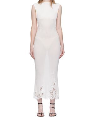Christopher Esber Lace-Insert Midi Dress - White