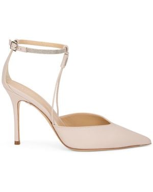 Peserico Embellished Buckled Court Shoes - Natural