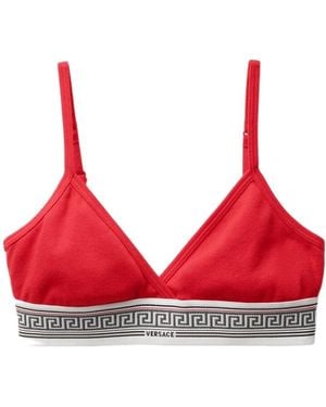 Versace Greca Logo Triangle Bra - Red