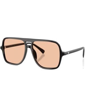 Emporio Armani Logo-Print Sunglasses - Natural