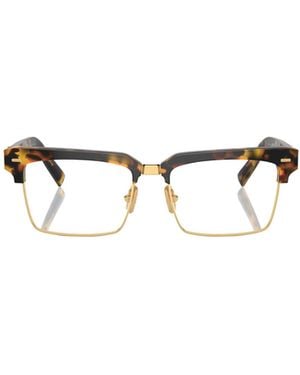 Miu Miu Eyewear Rectangular Frame Glasses - Metallic