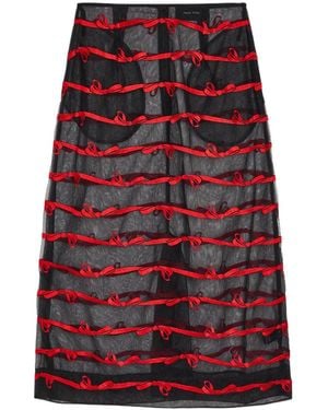 Simone Rocha Embroidered Sheer Tulle Midi Skirt