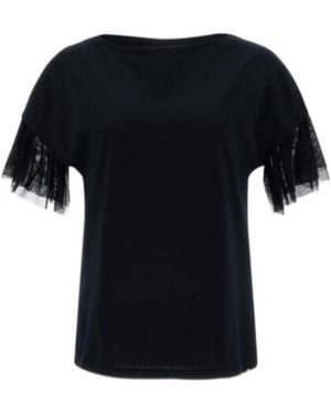 Herno Sheer Trim Short-Sleeve Top - Black